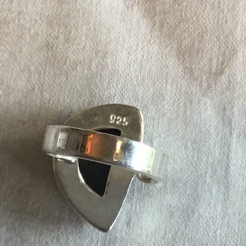 NWOT Sterling Silver Bamboo Jasper Ring S 6